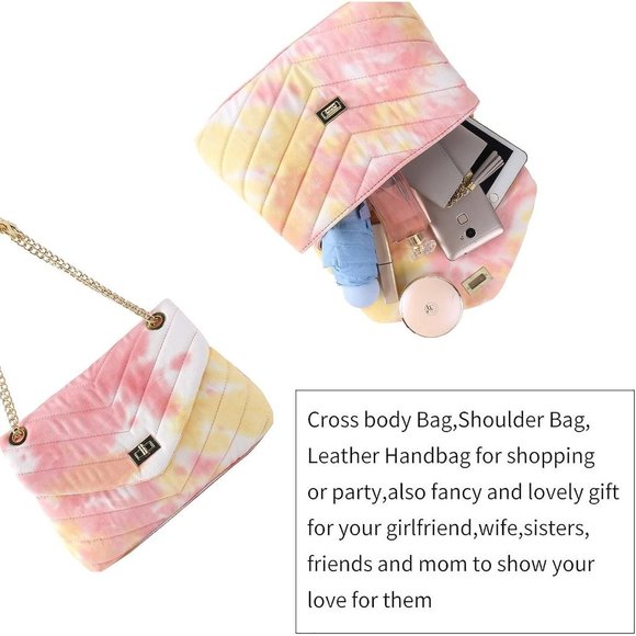 Women Quilted Denim Chain Shoulder Bag with Flap - Picture 3 of 6